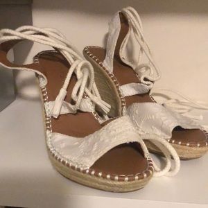 Off-white embroiled espadrilles/wedge